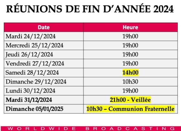 Réunion de fin d’année 2024