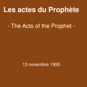 Les actes du Prophète Les actes du Prophète
