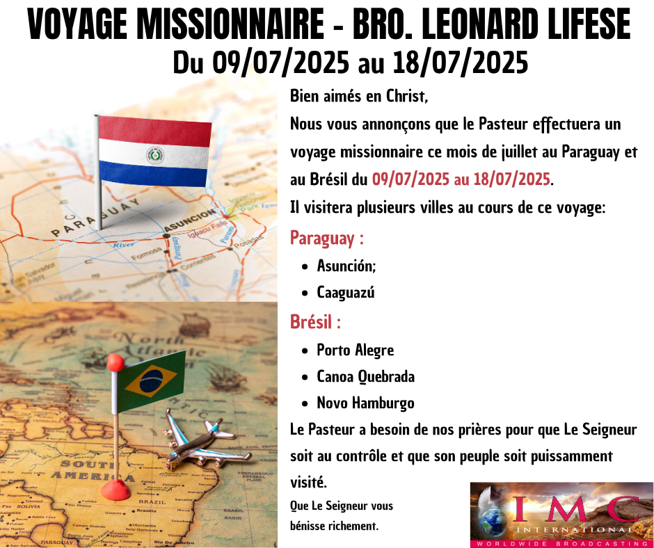 Missionary trip in Madagascar Voyage Missionnaire au Paraguay